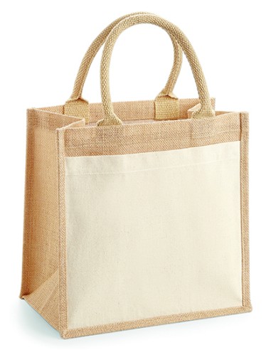 W-W426-Cotton Pocket Jute Midi Bag
